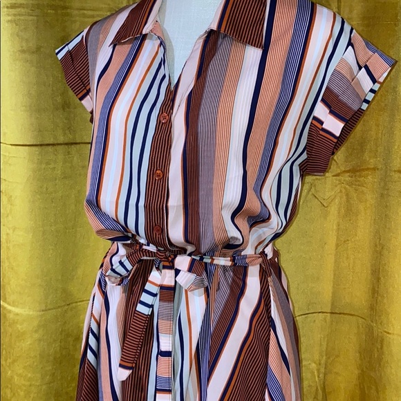 Almost Famous Belted Button-Up Shirt Dress - Picture 2 of 7